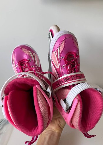 Çocuk Ayarlanabilir 2+2 Işıklı Metal Alıştırma Paten 30-33 - Görsel 6