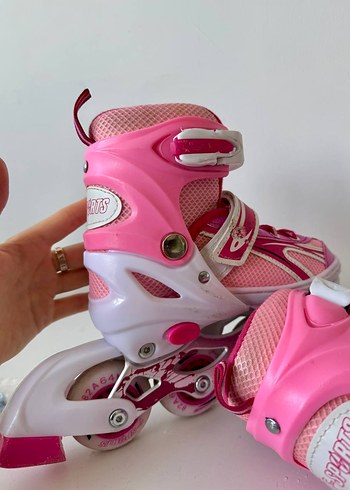 Çocuk Ayarlanabilir 2+2 Işıklı Metal Alıştırma Paten 30-33 - Görsel 2