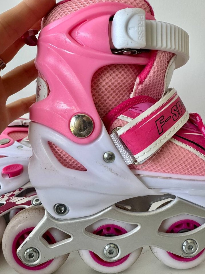 Çocuk Ayarlanabilir 2+2 Işıklı Metal Alıştırma Paten 30-33 - Görsel 3