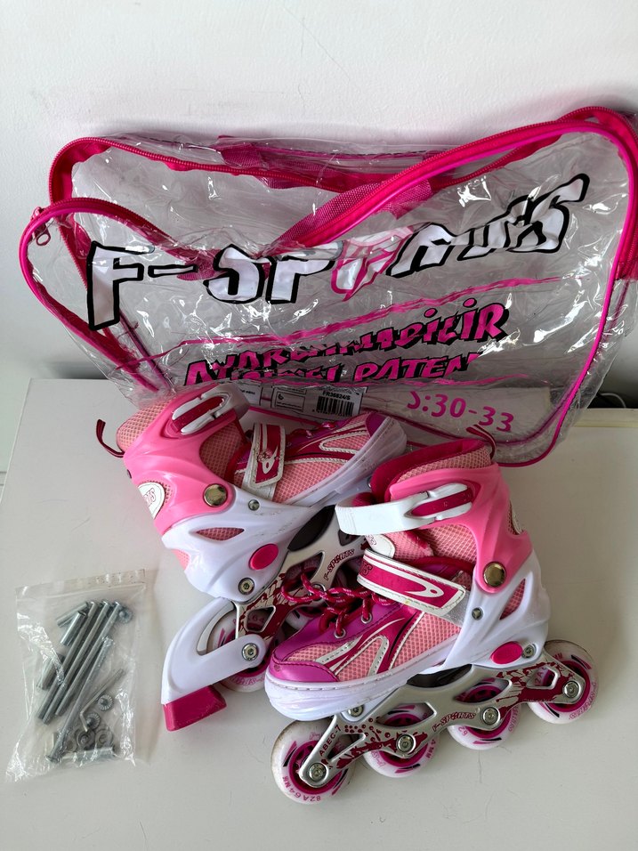 Çocuk Ayarlanabilir 2+2 Işıklı Metal Alıştırma Paten 30-33 - Görsel 5