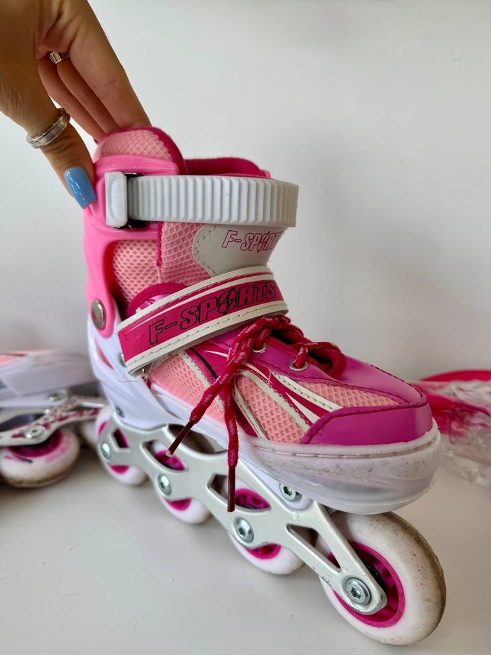 Çocuk Ayarlanabilir 2+2 Işıklı Metal Alıştırma Paten 30-33 - Görsel 4