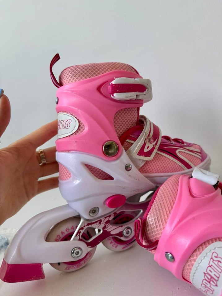 Çocuk Ayarlanabilir 2+2 Işıklı Metal Alıştırma Paten 30-33 - Görsel 2