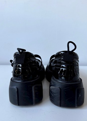 Kız Çocuk Siyah Rugan Gotik Topuklu Ayakkabı - Görsel 8