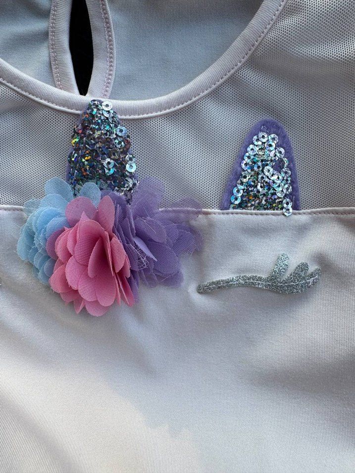 Kız Çocuk Unicorn Uzun Kollu Renkli Elbise - Görsel 3