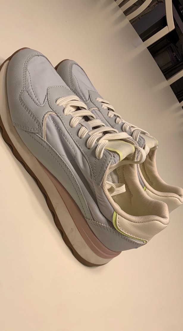 Beyaz Platform Topuklu Kadın Spor Ayakkabı - Görsel 3