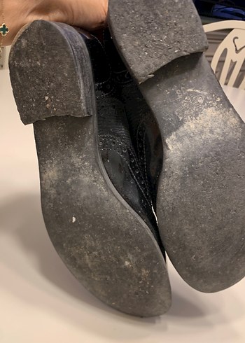 Siyah Deri  Gotik Kadın Oxford Ayakkabı - Görsel 4