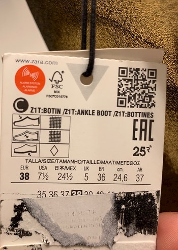 Altın Renkli Deri Stiletto Şık Hiç Kullanılmamış Zara Kadın Bot - Görsel 8