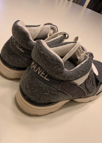 Gri Yüksek Topuklu Spor Kadın Sneakers - Görsel 6