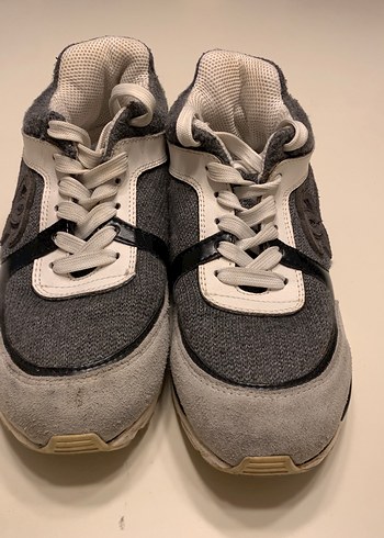 Gri Yüksek Topuklu Spor Kadın Sneakers - Görsel 2