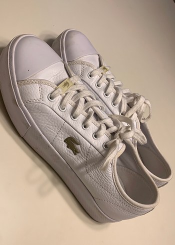 Beyaz Kadın Sneakers - Düz Tabanlı, Bağcıklı - Görsel 6