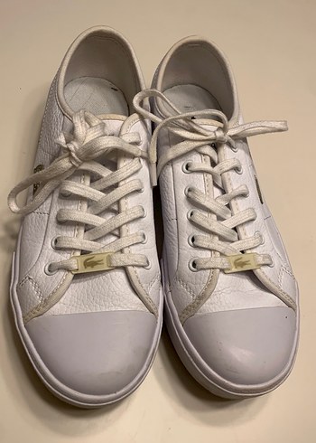 Beyaz Kadın Sneakers - Düz Tabanlı, Bağcıklı - Görsel 3