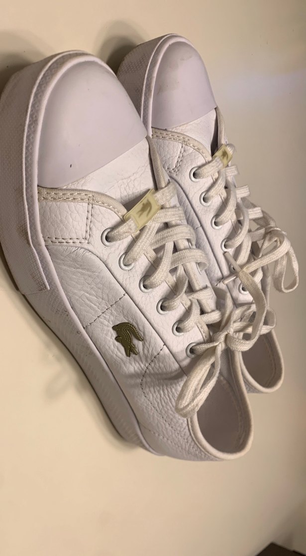 Beyaz Kadın Sneakers - Düz Tabanlı, Bağcıklı - Görsel 2