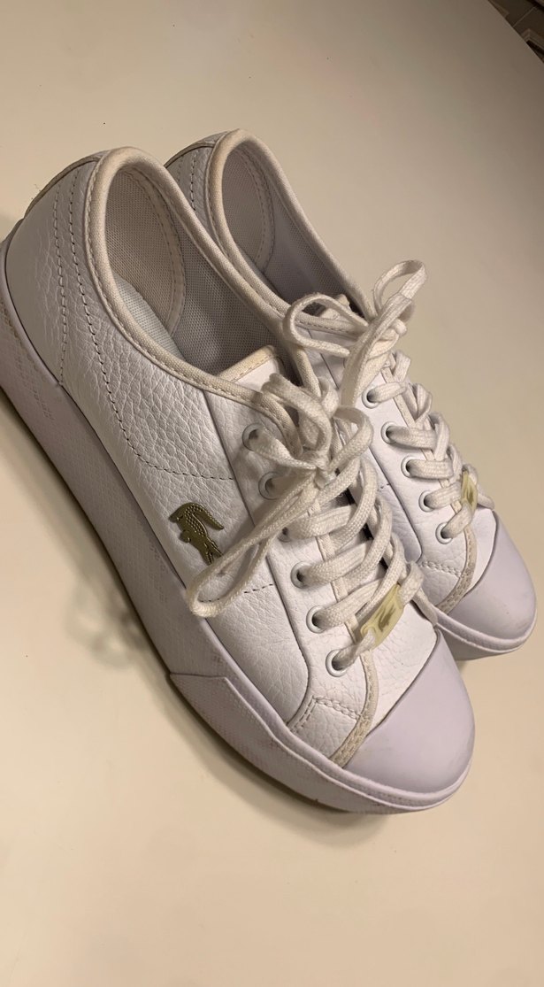 Beyaz Kadın Sneakers - Düz Tabanlı, Bağcıklı - Görsel 4