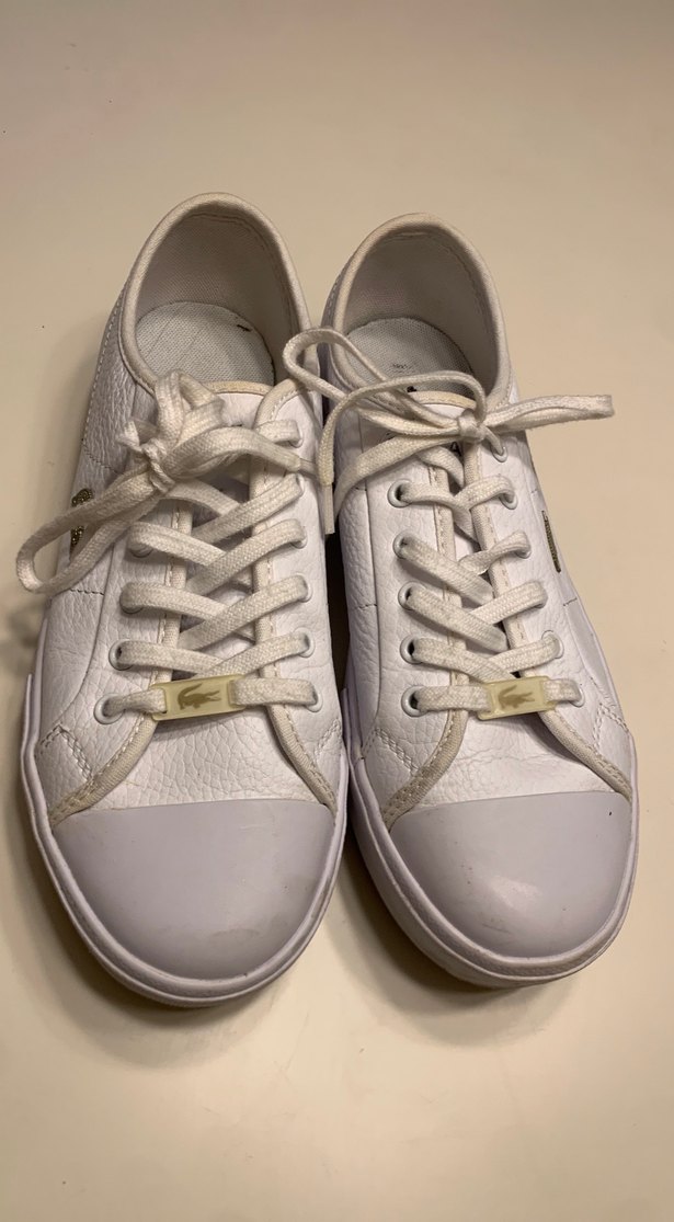 Beyaz Kadın Sneakers - Düz Tabanlı, Bağcıklı - Görsel 3