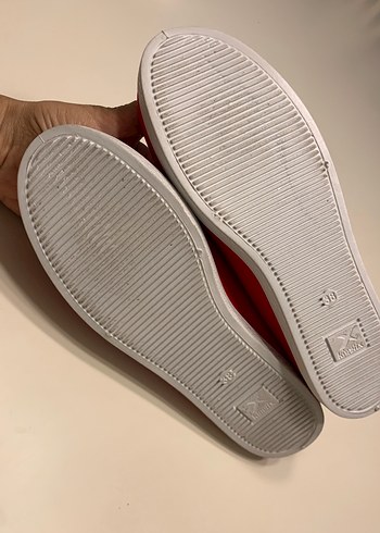 Kırmızı Düz Taban Kadın Günlük Ayakkabı Babet - Görsel 7