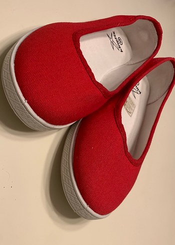 Kırmızı Düz Taban Kadın Günlük Ayakkabı Babet - Görsel 8