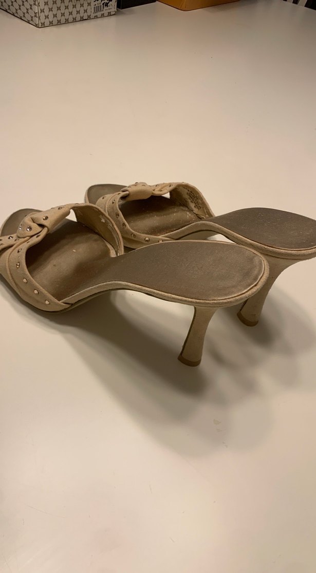 Bej Süet Stiletto Topuklu Kadın Abiye Ayakkabı - Görsel 5