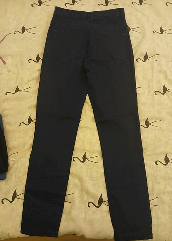 Kadın lacivert Denim Kumaş Pantolon - Görsel 3