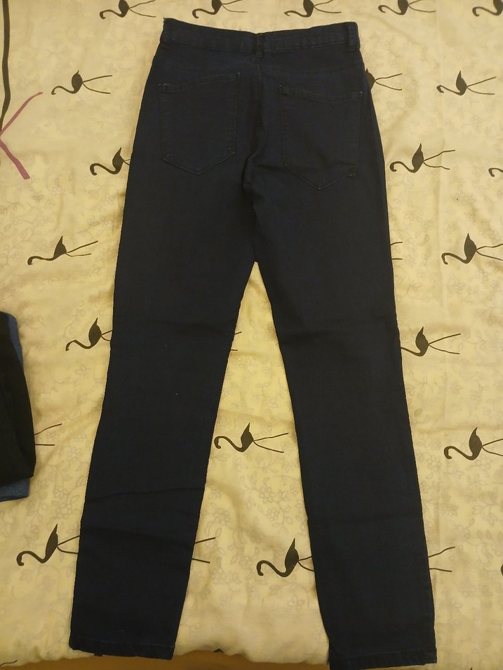 Kadın lacivert Denim Kumaş Pantolon - Görsel 3