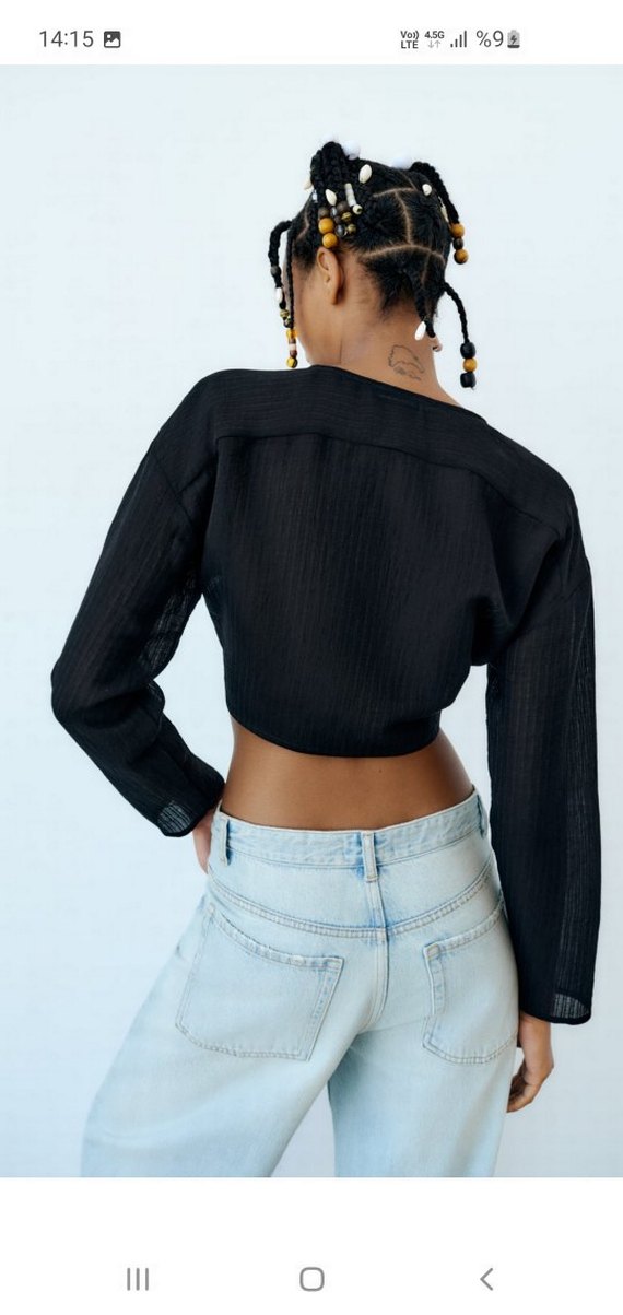 Zara dokulu crop top yeni etiketli - Görsel 3
