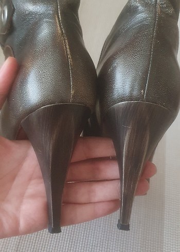 kahverengi deri eskitme detaylı deri bot - Görsel 9