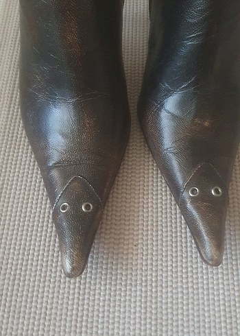 kahverengi deri eskitme detaylı deri bot - Görsel 5