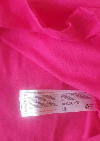 Defacto fuşya pembe Kısa Kollu Basic Tişört - Görsel 5