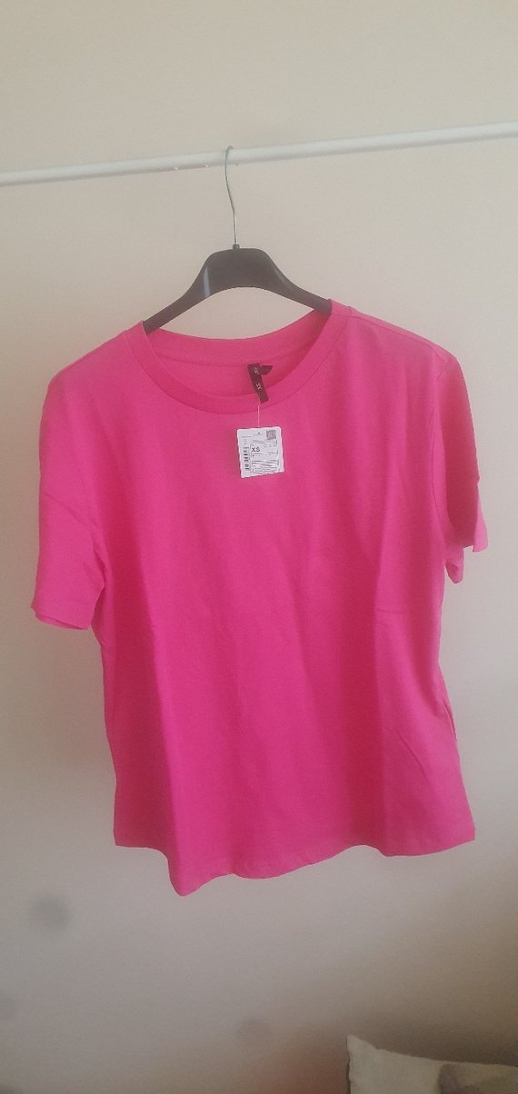 Defacto fuşya pembe Kısa Kollu Basic Tişört - Görsel 2