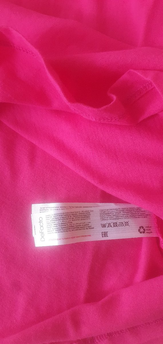 Defacto fuşya pembe Kısa Kollu Basic Tişört - Görsel 5