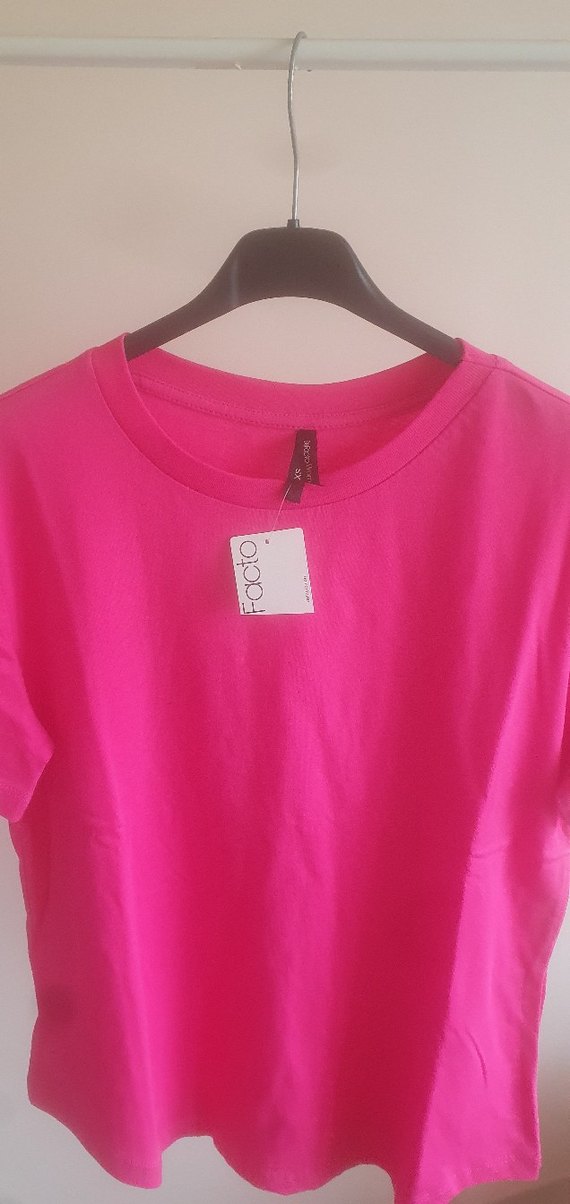 Defacto fuşya pembe Kısa Kollu Basic Tişört - Görsel 3