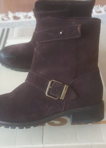 Diesel kahverengi Süet Tokalı Biker Kadın Botu - Görsel 6