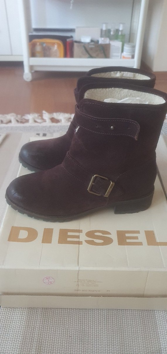 Diesel kahverengi Süet Tokalı Biker Kadın Botu - Görsel 4