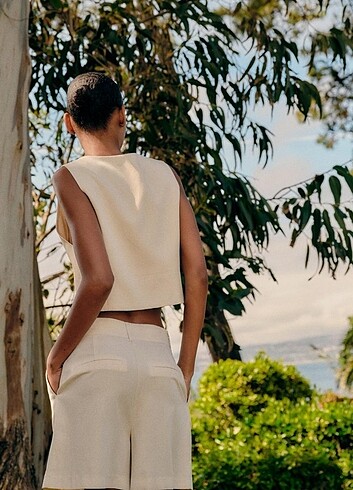s Beden Zara pilili bermuda yeni etiketli