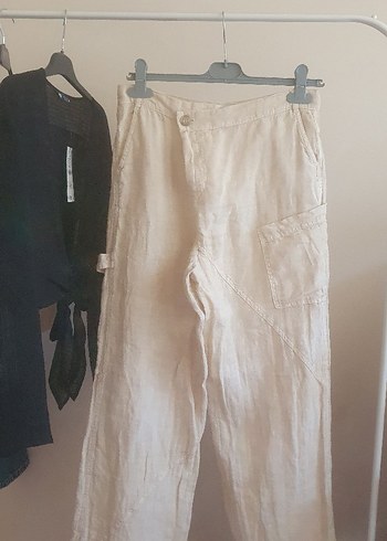 Zara yeni etiketli keten pantalon - Görsel 10