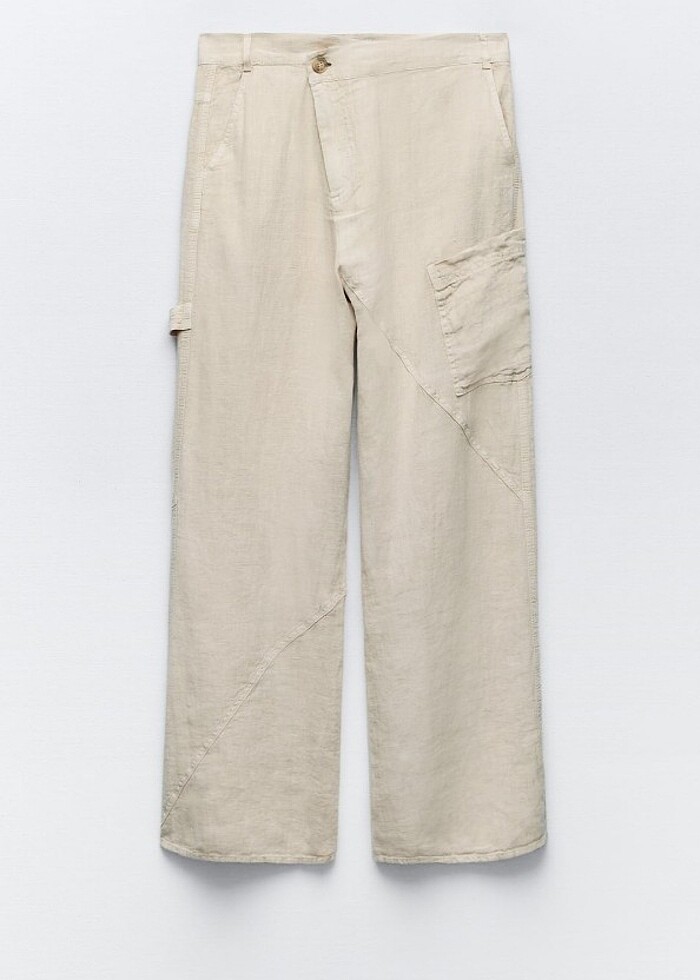 Zara yeni etiketli keten pantalon - Görsel 3