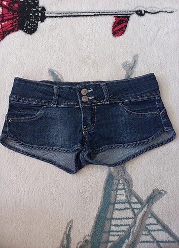 y2k vintage düşük bel mini kot jean şort