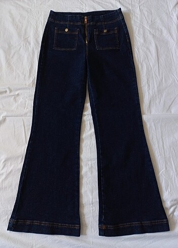38 Beden y2k vintage 2000s yüksek bel ispanyol paça flare jean kot panto