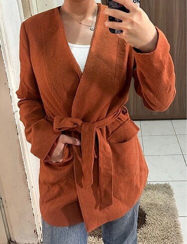 40 Beden turuncu Renk Koton blazer ceket