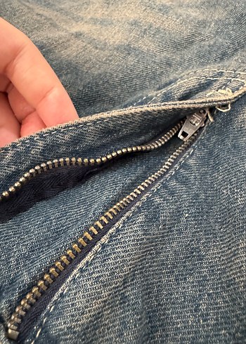 38 Beden mavi Renk Kadın Mavi Denim Geniş Kesim Günlük Kot Pantolon