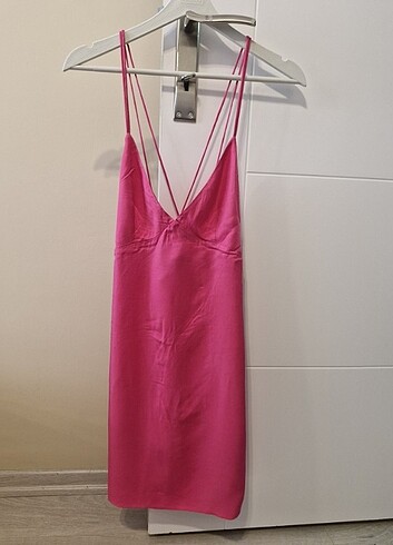Fuşya H&M mini elbise