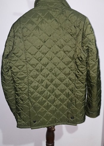 Barbour Orijinal Düğmeli Erkek Haki Kapitone Ceket - Görsel 3