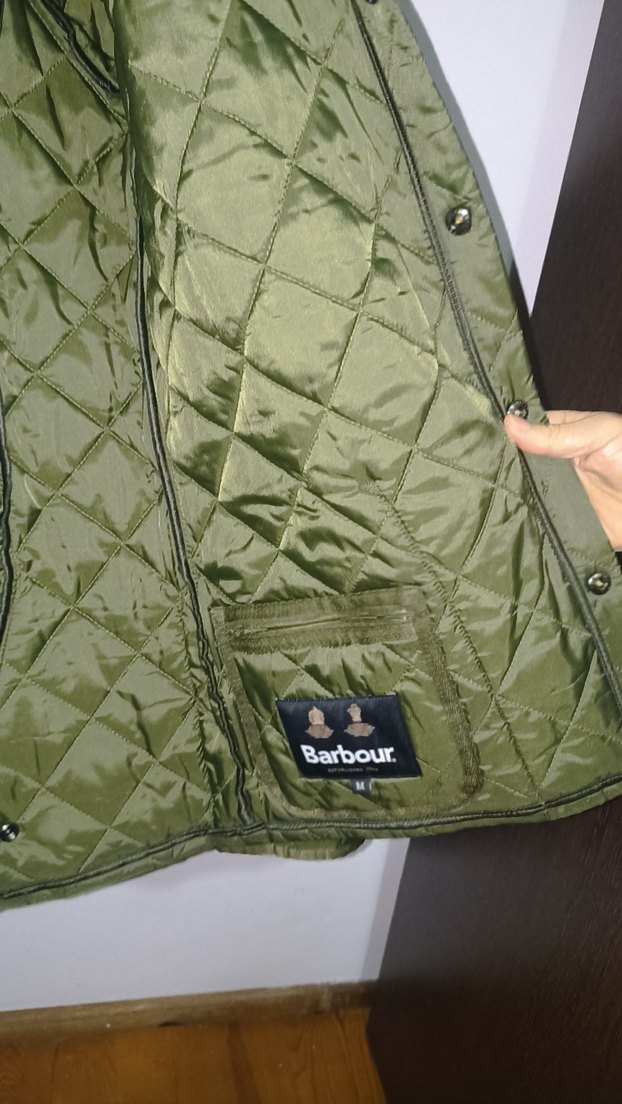 Barbour Orijinal Düğmeli Erkek Haki Kapitone Ceket - Görsel 4