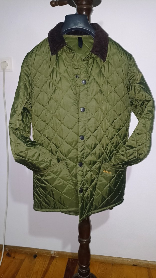 Barbour Orijinal Düğmeli Erkek Haki Kapitone Ceket - Görsel 2
