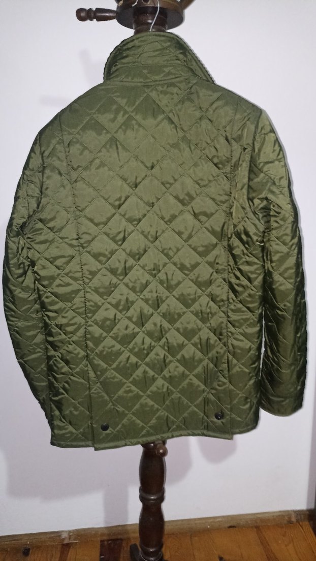 Barbour Orijinal Düğmeli Erkek Haki Kapitone Ceket - Görsel 3