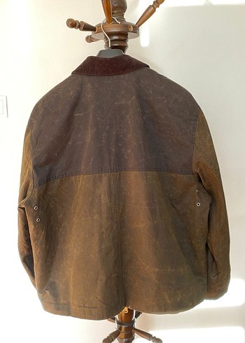 Barbour tarzında Zara waxlı mont çift renk haki ve kahve - Görsel 4