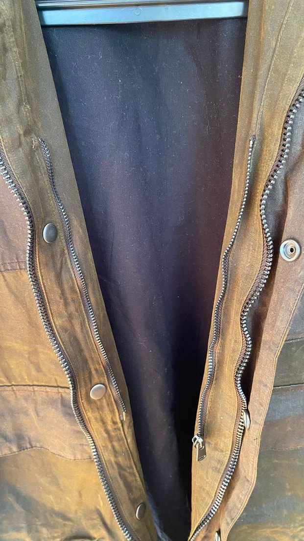 Barbour tarzında Zara waxlı mont çift renk haki ve kahve - Görsel 5