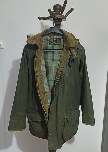 Barbour muadili kaliteli Erkek Vintage Süet Midi Kaban waxlı - Görsel 5