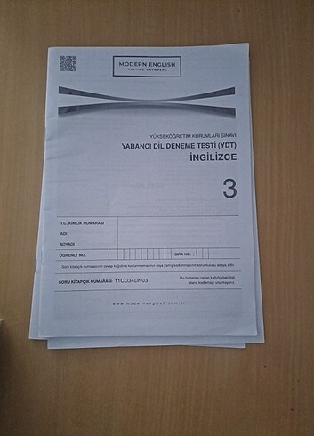  Beden MODERN ENGLISH (YDT) 10 ADET DENEME