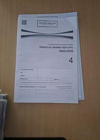  Beden Renk MODERN ENGLISH (YDT) 10 ADET DENEME