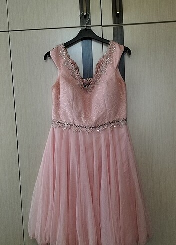 Toz pembe abiye 